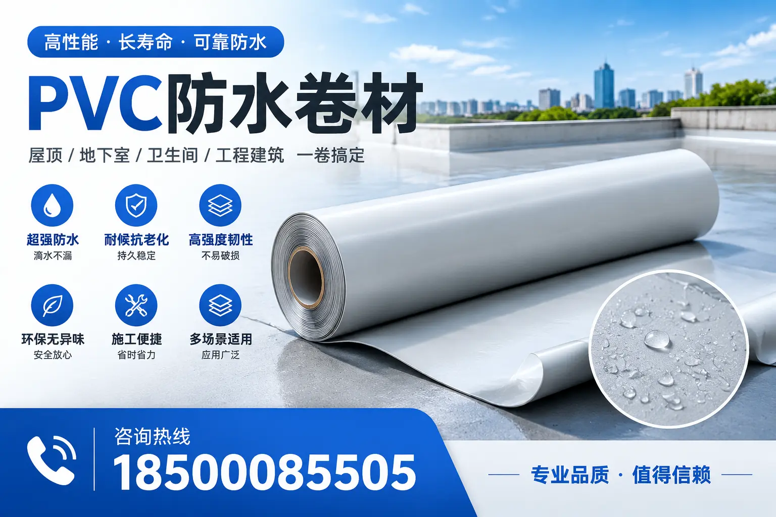 PVC防水卷材的防水效果评测，适合吉安的科学依据